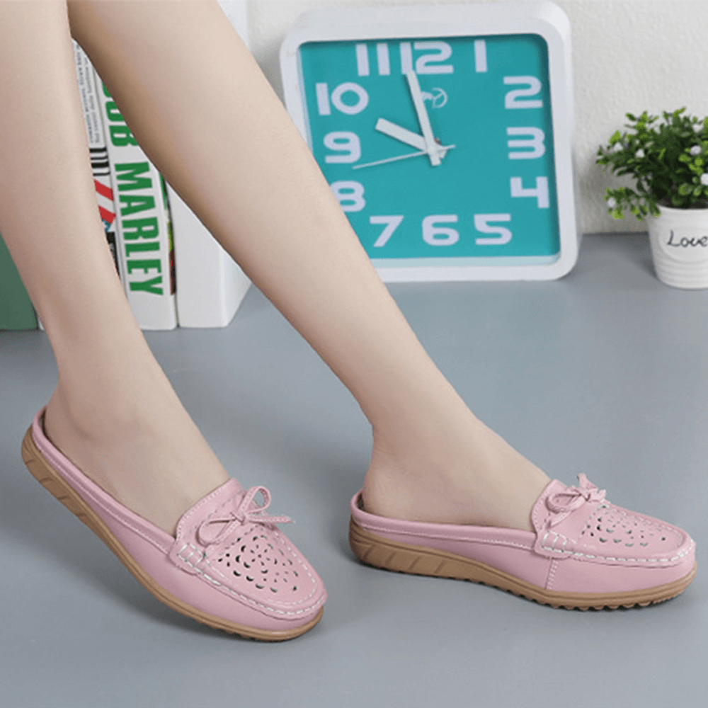 US Size 5-12 Women Casual Soft Hollow Flats Slippers - MRSLM