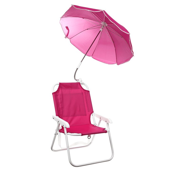 Outdoor Child Beach Chair Folding Chair with Umbrella and behind Pocket - MRSLM