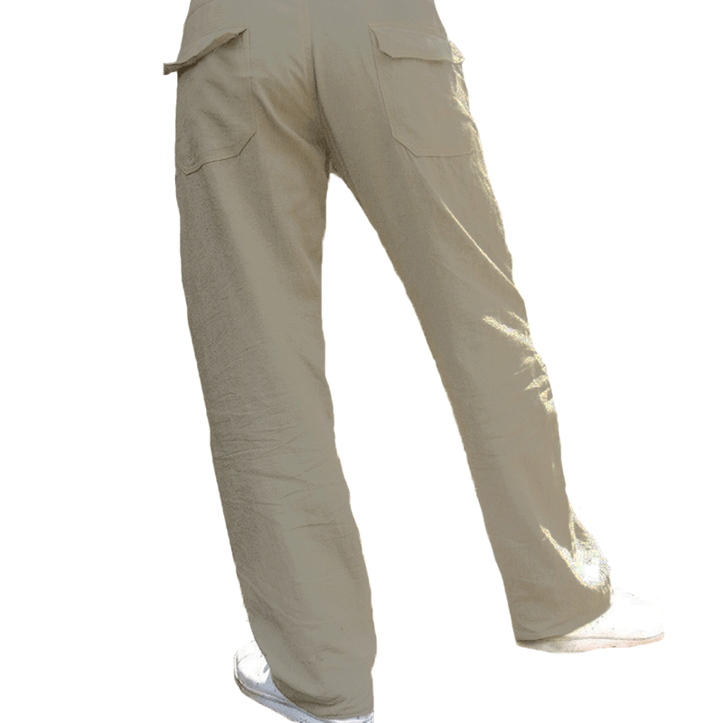 Mens Ethnic Style Cotton Comfy Breathable Straight Leg Pants