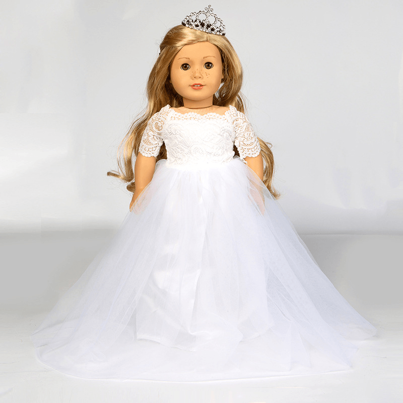 18 Inch American Girl Doll Snow White Wedding Dress Suit Suit Dress up Doll Clothes