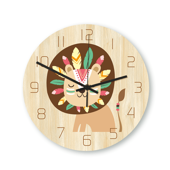 CC029 Creative Lion Pattern Wall Clock Mute Wall Clock Quartz Wall Clock for Home Office Decorations