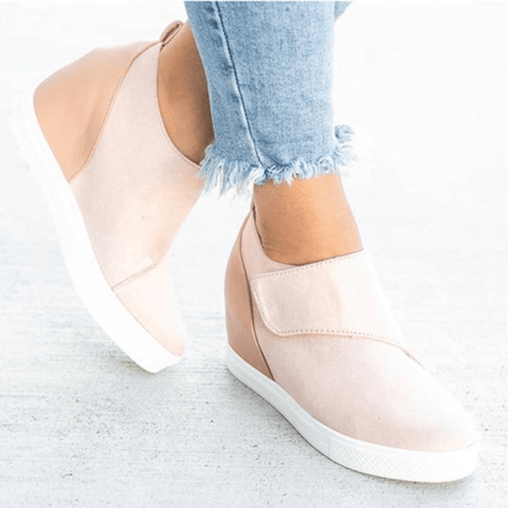 Women Hook Loop Hidden Heel Casual Loafers - MRSLM