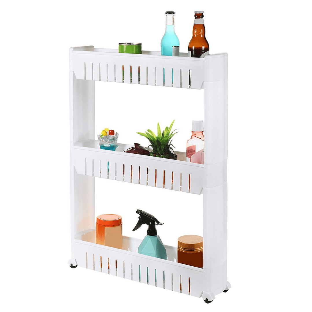 3/4 Layers Multi-Function Rack Shelf Portable Cart Storage for Kitchen Bathroom Arrangement