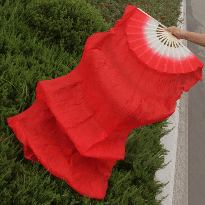 1.8M Lengthen Belly Dance Fan Imitated Silk Fabric Bamboo Fans Dance Dancing Performance Supplies - MRSLM