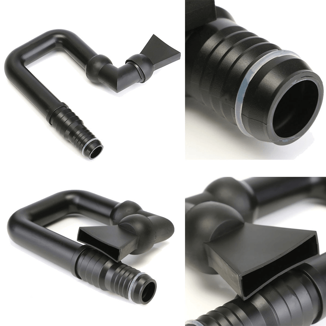 Black Aquarium Multi Angle Outflow Water Pipe with Duck Bill Hose for Sump Tank Fish