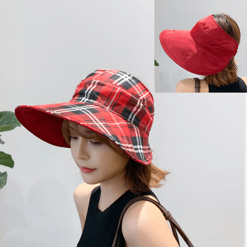 Double-Sided Multi-Purpose Lattice Top Hat Cover Face Anti-Uv Cap