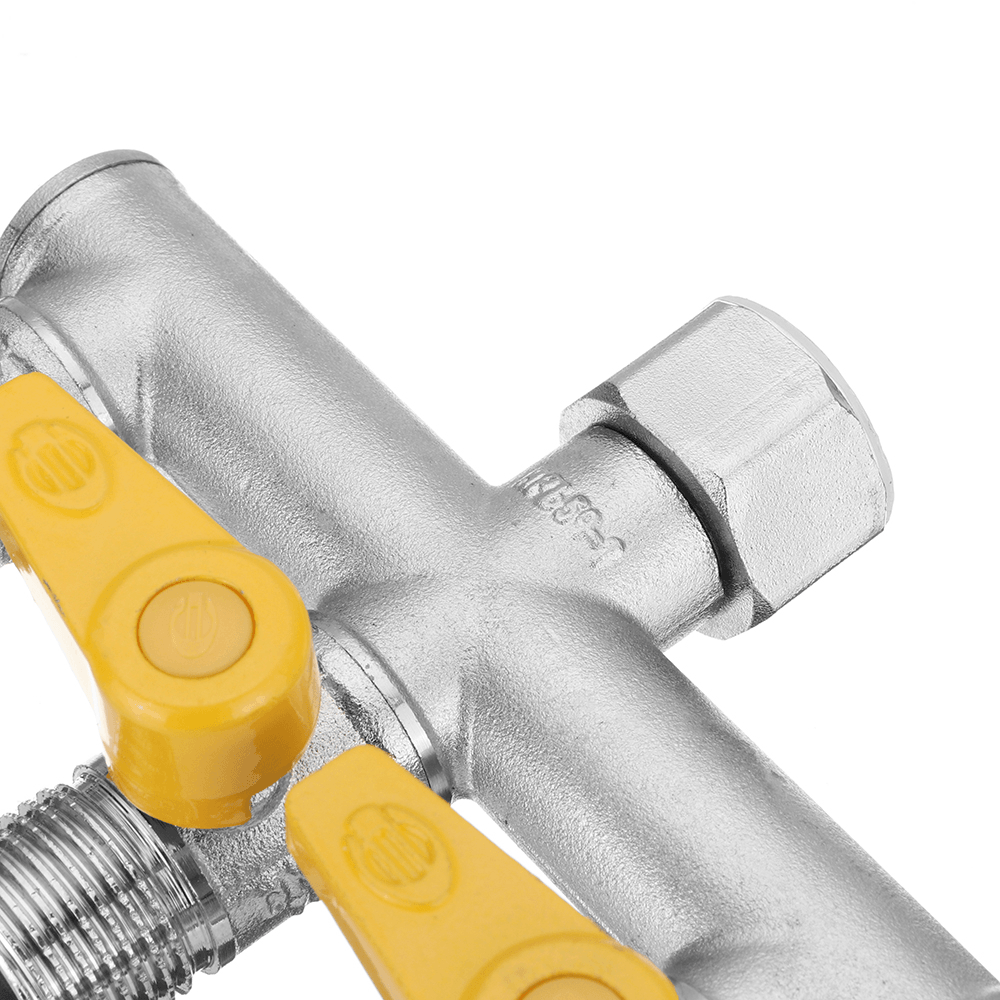 1/2'' Garden Hose Maniford Quick Connector 3 Outlet Three Way Splitter Valve Adapter Hose Connector Splitter for Washing Machine Faucet