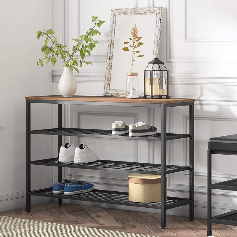 Shoe Cabinet 5-Tier Shoe Storage Organizer with 4 Metal Mesh Shelves Suitable for Living Room Bedroom