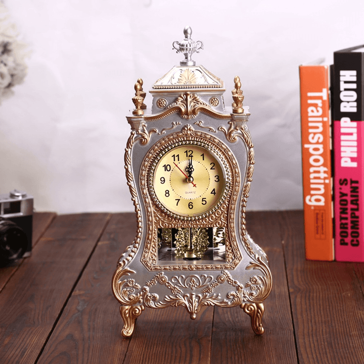 Desk Pendulum Alarm Clock Vintage Clock Classical Cabinet Creative Imperial Furnishing Sit Pendulum Clock - MRSLM