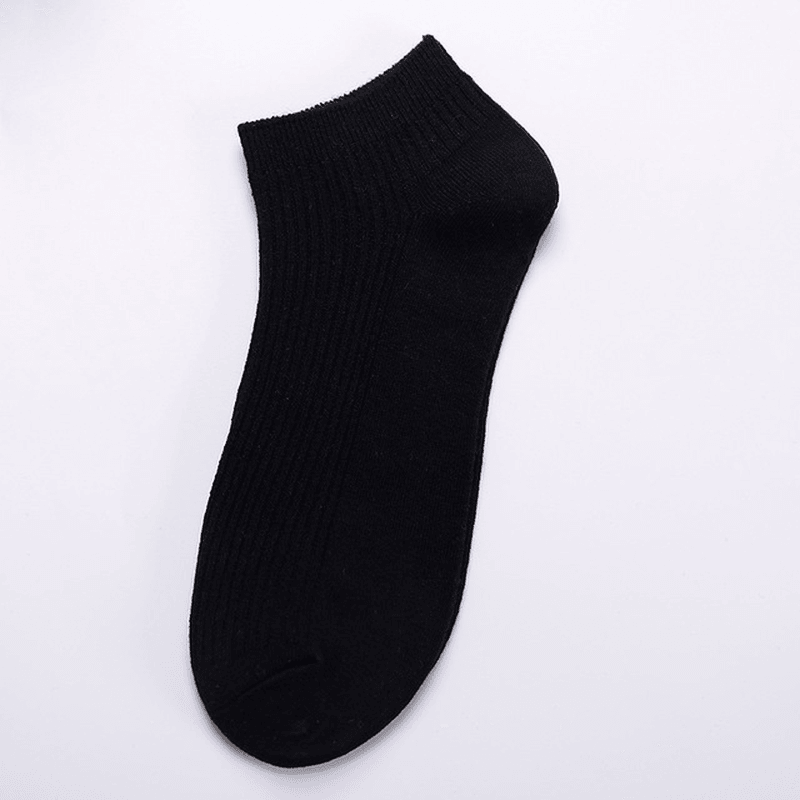 Men'S New Breathable Double Needle Boat Socks Men'S Socks Wild Solid Color Draw Socks Socks Cotton Sweat Socks