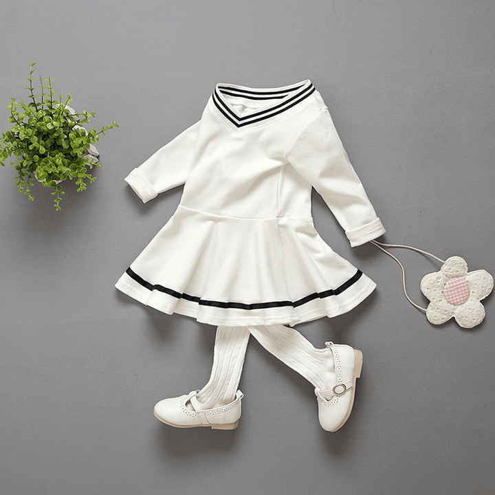 Girls Autumn Outfit, 0-1-2-3 Years Old Female Baby Long Sleeve Dress, Infant Head Skirt, One for E3082 - MRSLM