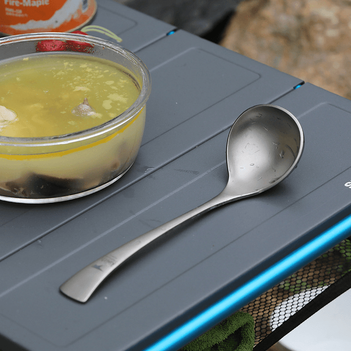 Keith Soup Spoon Large Capacity Titanium Spoon Portable Camping Travel Picnic Tableware