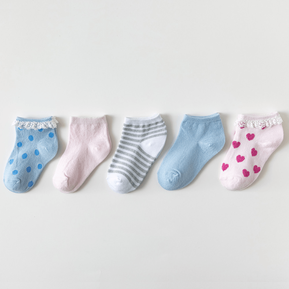 5 Pairs of Children Four Seasons Tube Socks Camouflage Love