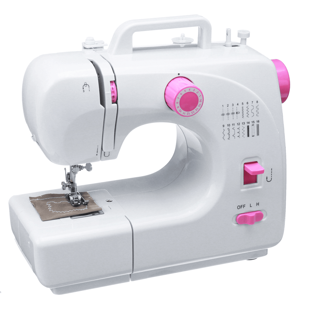 Mini 16 Stitches Electric Sewing Machine Portable Multifunction Clothes Pillowcases Sheets Sewing Machine