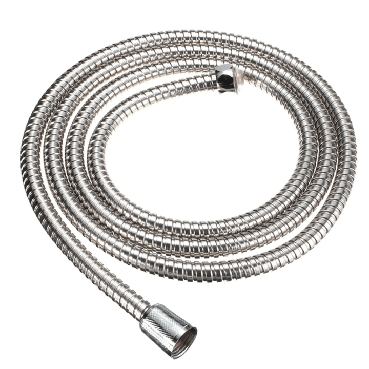 2M Long Standard Flexible Bathroom Shower Head Hose Stainless Steel Chrome Pipe