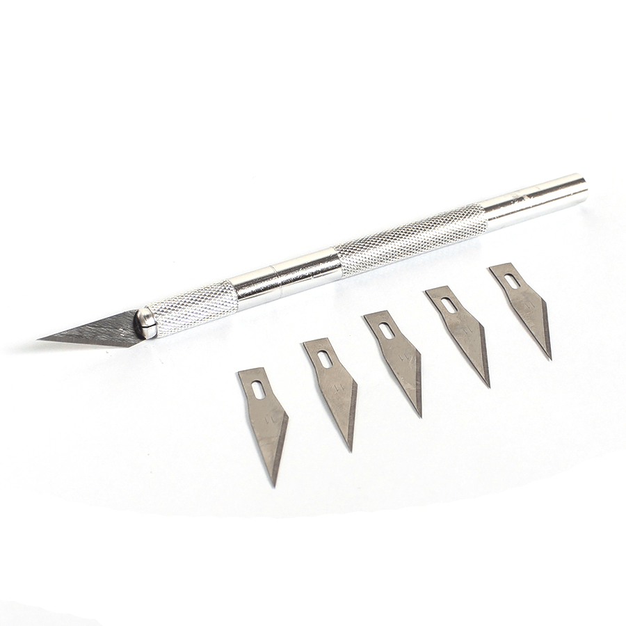 6 Blades Aluminum Carve Knife Extra Backup Sculpture Engrave Graver Cutter Muti-Funtion Carving Knife Set