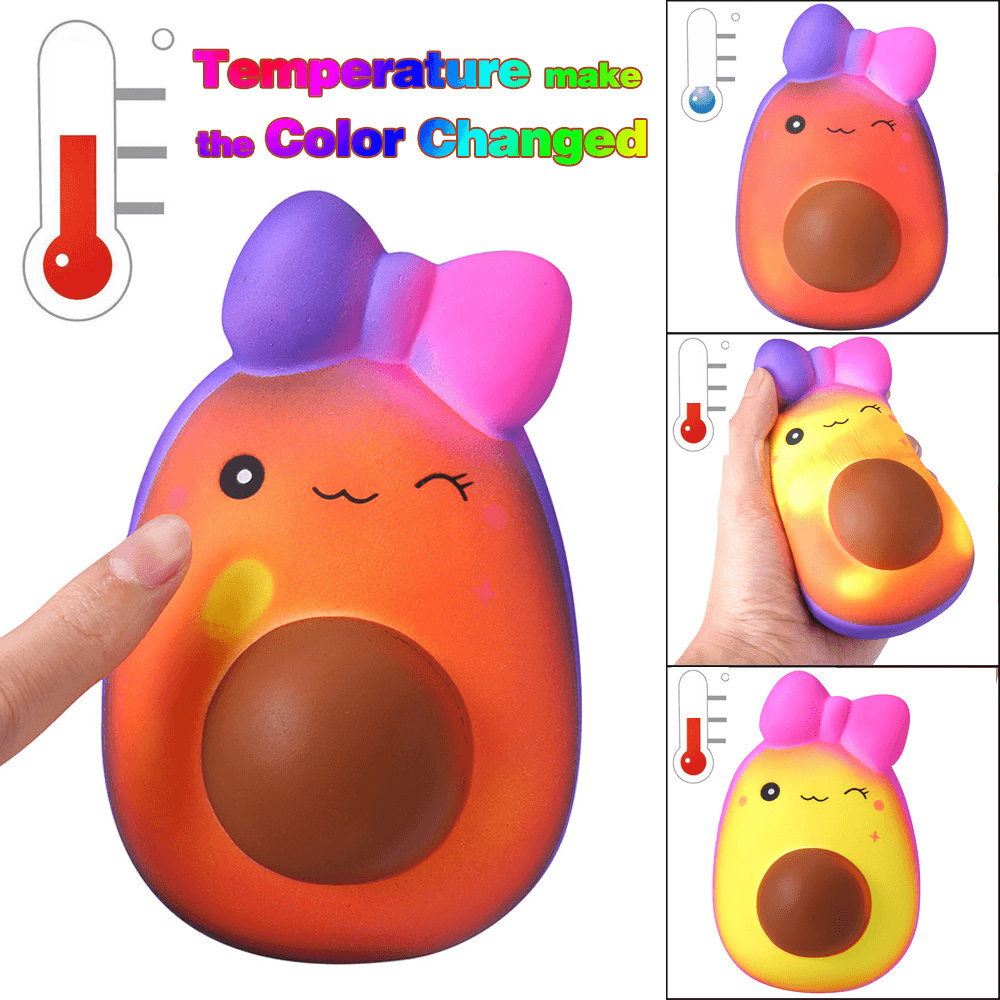 Slow Rebound Toys Temperature Change Color Fruit Bow Squishy Temperature Change Toys