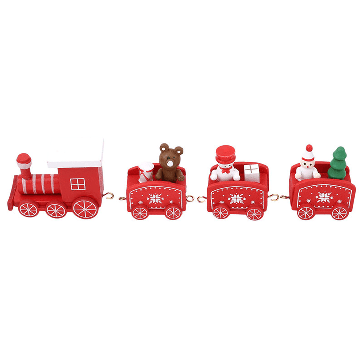 Christmas Wood Train Christmas Decorations Decor Innovative Gift for Children Diecasts Toy Vehic