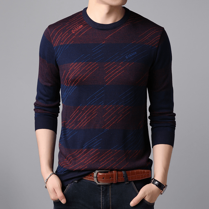 Autumn New Men'S Knitted Sweater round Neck