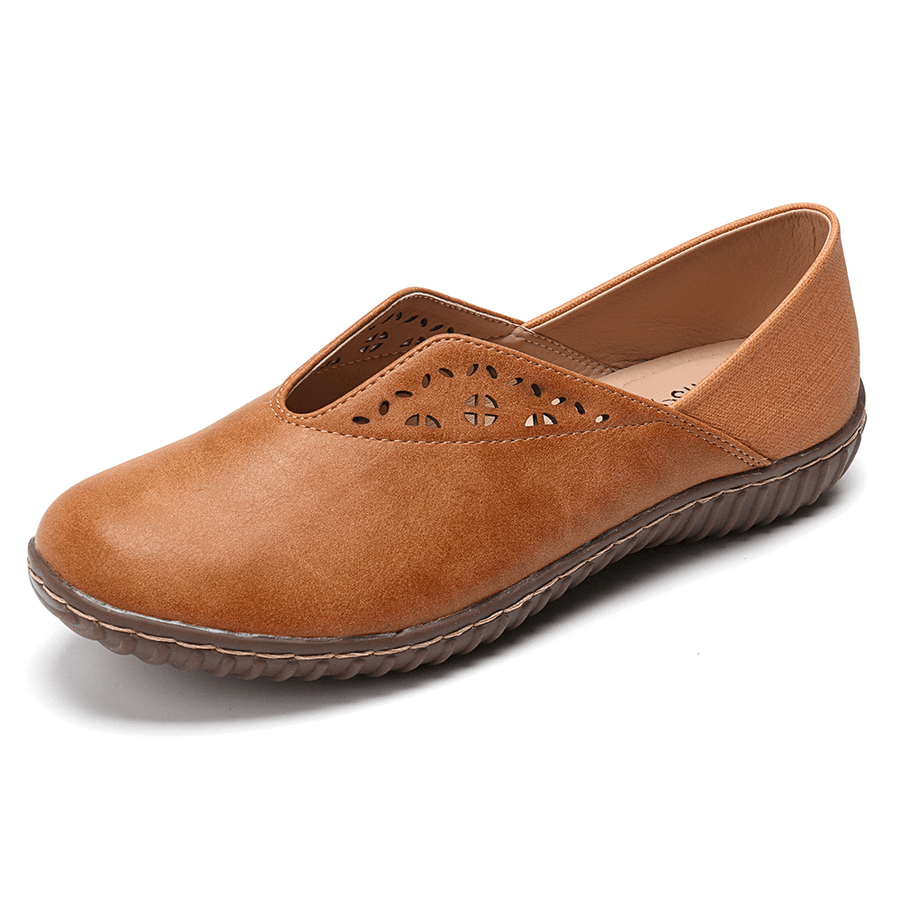 Women Stitcing Slip Resistant Casual Slip on Flats - MRSLM