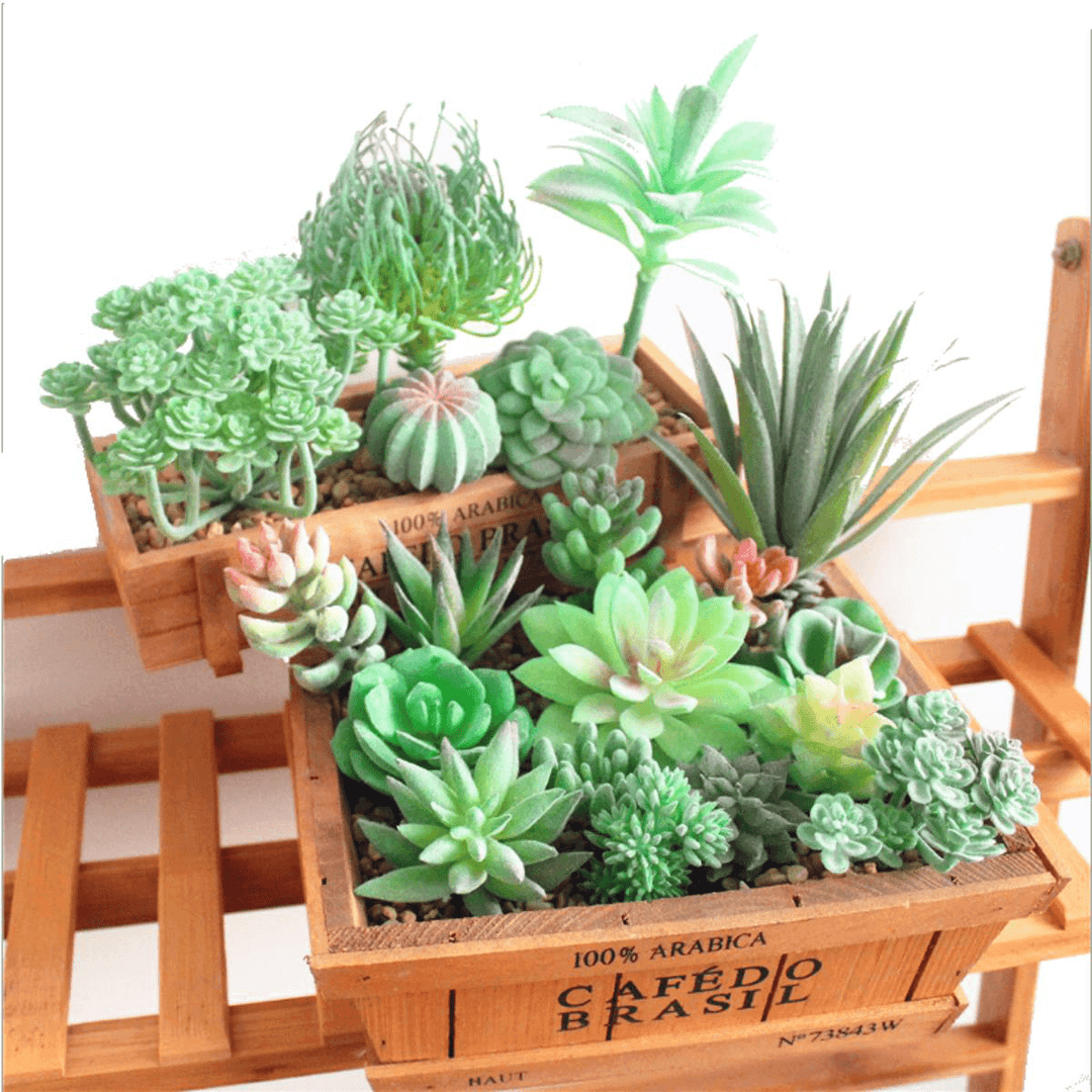 11Pcs/Set Artificial Succulent Flower Floral Plants Home Garden DIY Landscape Decorations