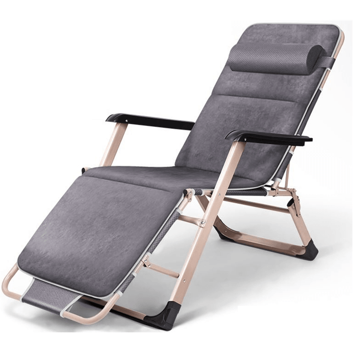 Folding Reclining Chair Dual Purpose as Beds Expand with Foot Pad for Beach