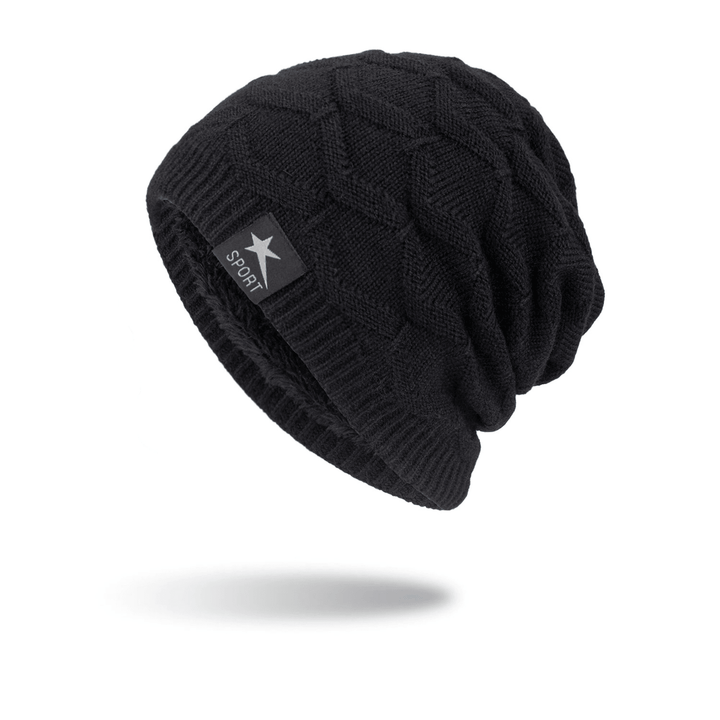 Men'S Knitted Woolen Thick Warm Toe Cap Sports Cap