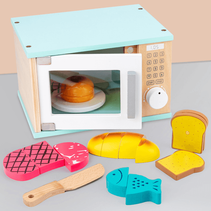 Wooden Children'S Simulation Microwave Oven