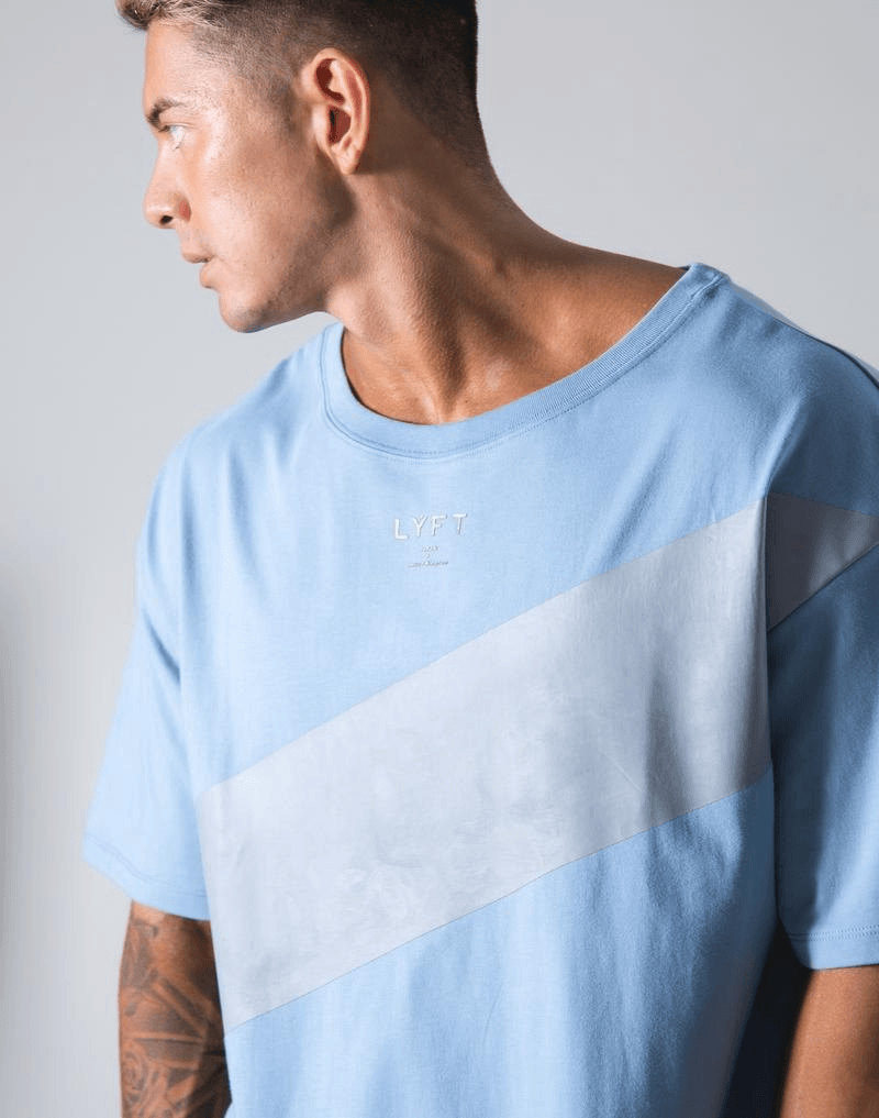 Men'S Cotton Loose round Neck Half Sleeve Color Block Top