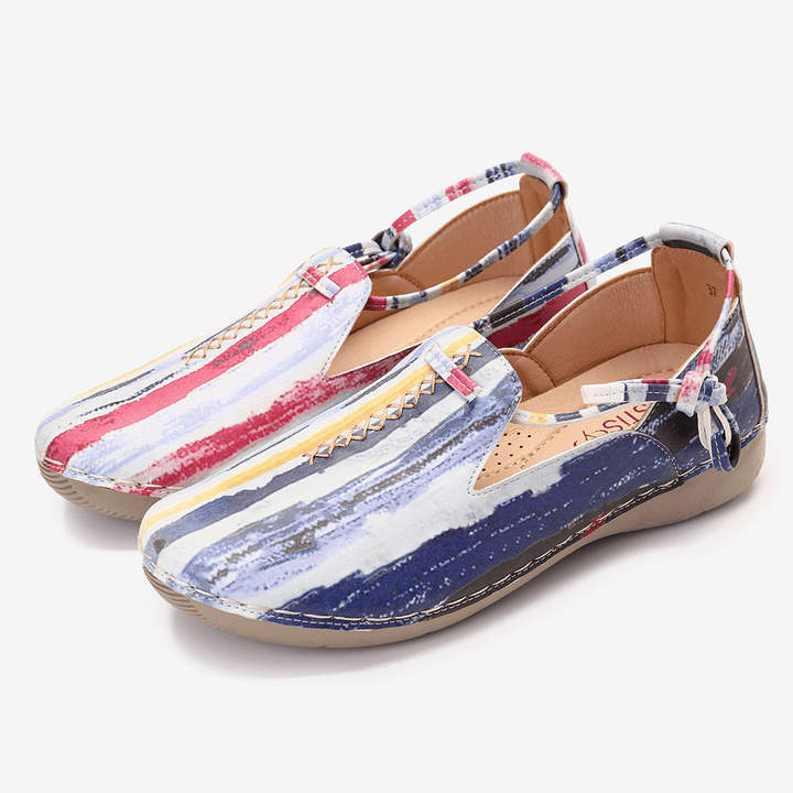 Lostisy Lace up Multicolor Comfy Soft Walking Casual Loafers - MRSLM