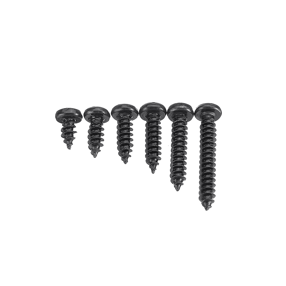 Suleve‚Ñ¢ M3CP1 500Pcs M3 Phillips Screw Black Zinc-Plated Carbon Steel Pan Head Self Tapping Woodworking Screws Assortment Kit