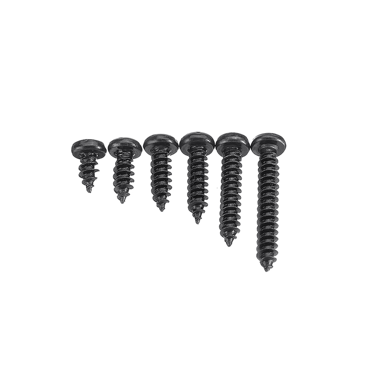 Suleve‚Ñ¢ M3CP1 500Pcs M3 Phillips Screw Black Zinc-Plated Carbon Steel Pan Head Self Tapping Woodworking Screws Assortment Kit