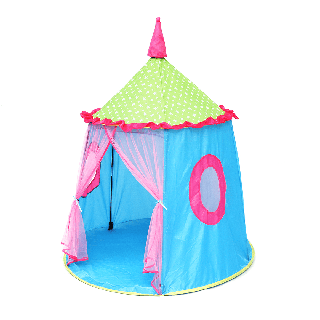 120X110Cm Kids Folding Play Tent Princess Indoor/Outdoor Castle Playhouse Game Tent for over Aged 3 GirlsÔºÜBoys Gifts