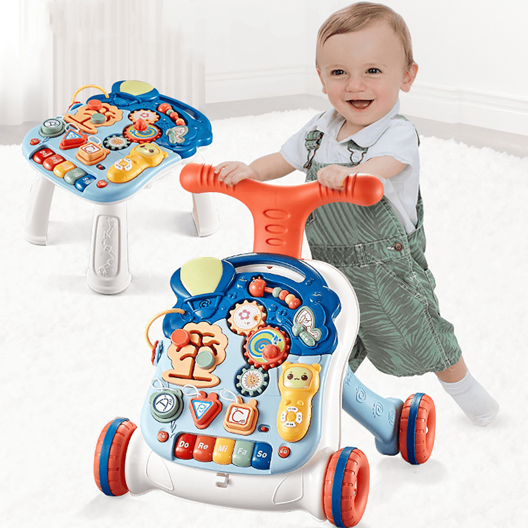 2-In-1 Baby Sit-To-Stand Activity Toy for Toddler Kids Walking Learning Safe Walkers