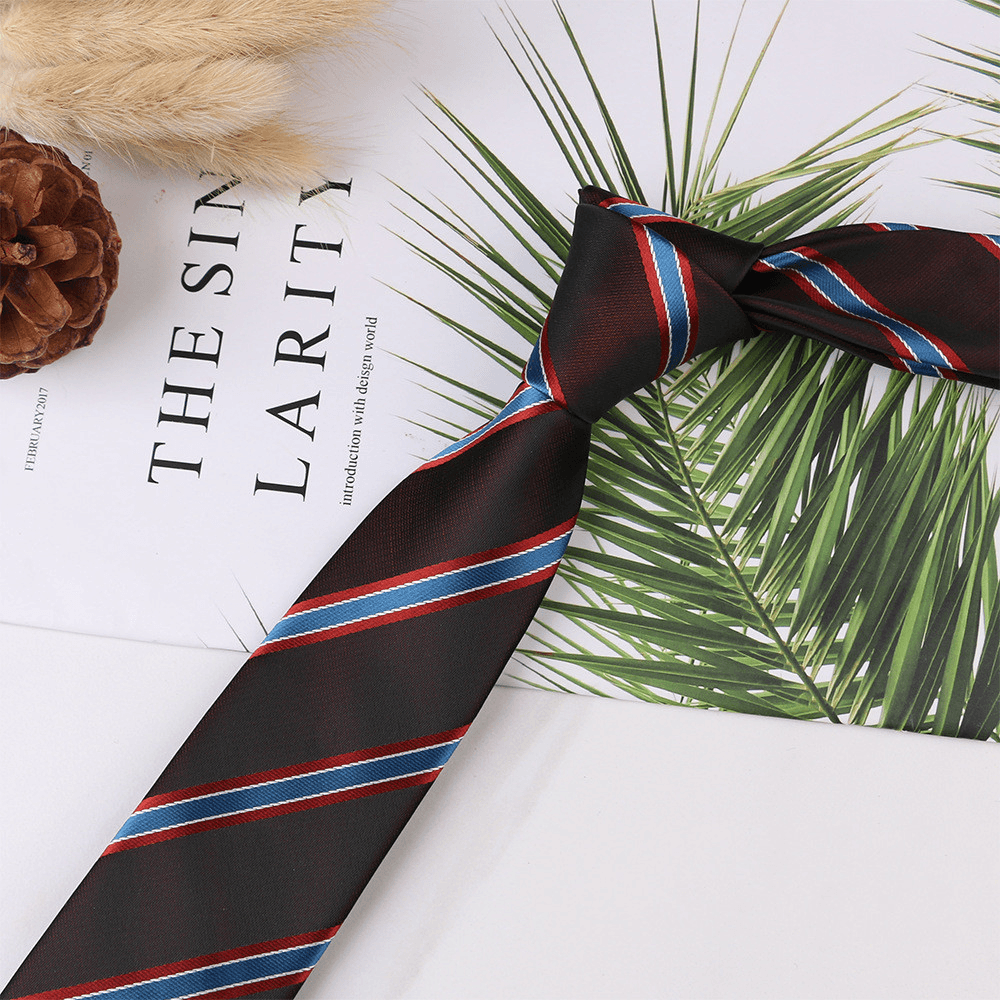 Men'S Trendy Business Casual Narrow 6Cm Polyester Jacquard Tie