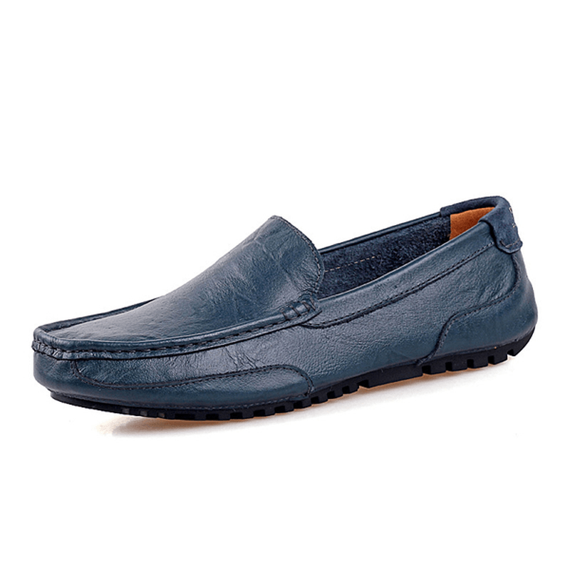 Men Leather Casual Driving Slip on Outdoor Flat Soft Comfortable Loafers Shoes