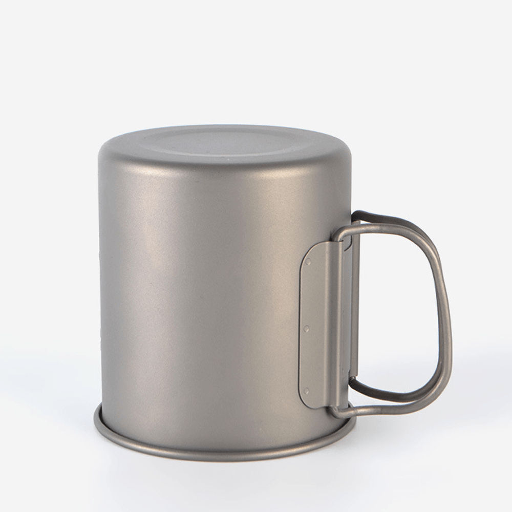 Campleader 375Ml Folding Cup Titanium Portable Drinking Water Mug Outdoor Camping Picnic BBQ Tableware