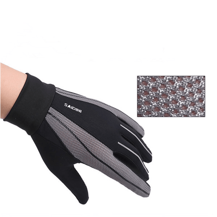 Mens Silicone Riding Non-Slip Touch Screen Gloves Thicken Windproof Full Finger Glove