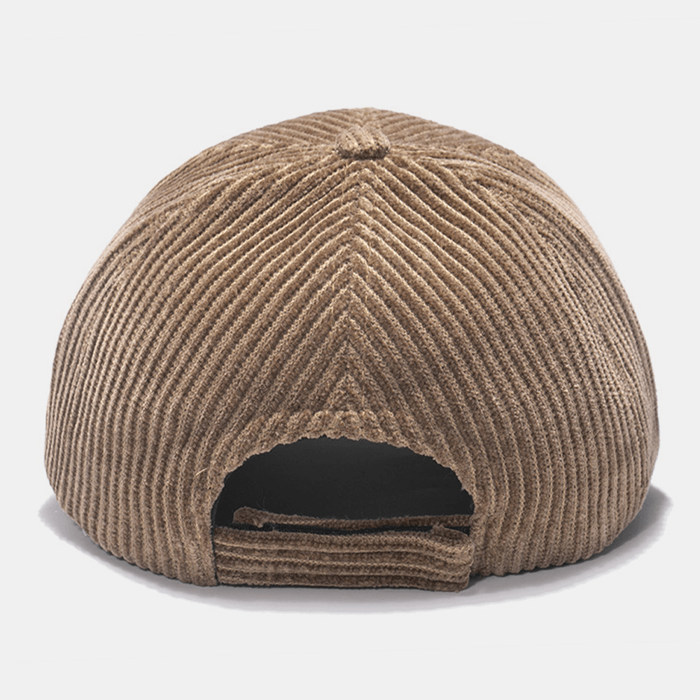 Womne Corduroy Warm M Badge Sunvisor All-Match Casual Baseball Hat