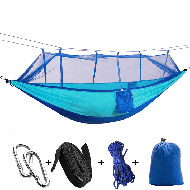 260X140Cm Outdoor Double Camping Hammock Hanging Swing Bed with Mosquito Net