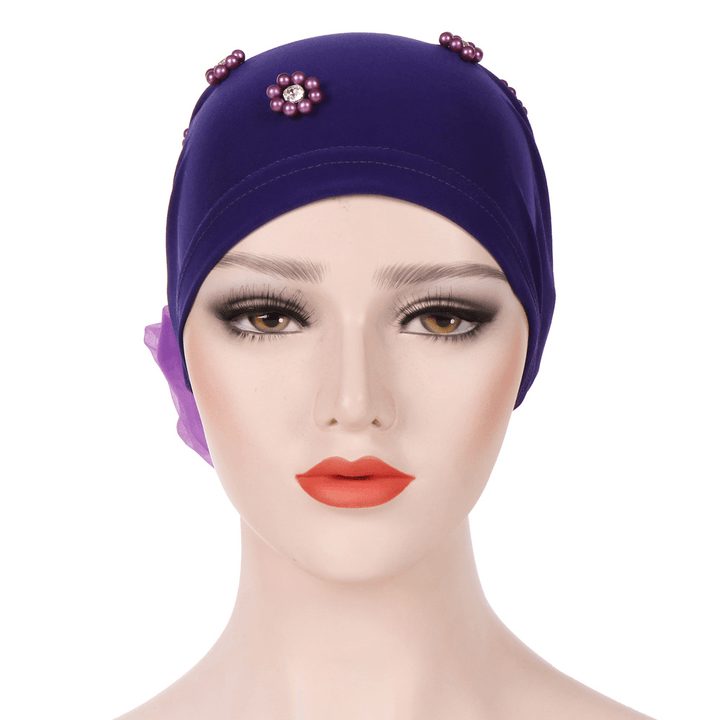 Women Winter Cotton Earmuffs Muslin Chemical Turban Cap