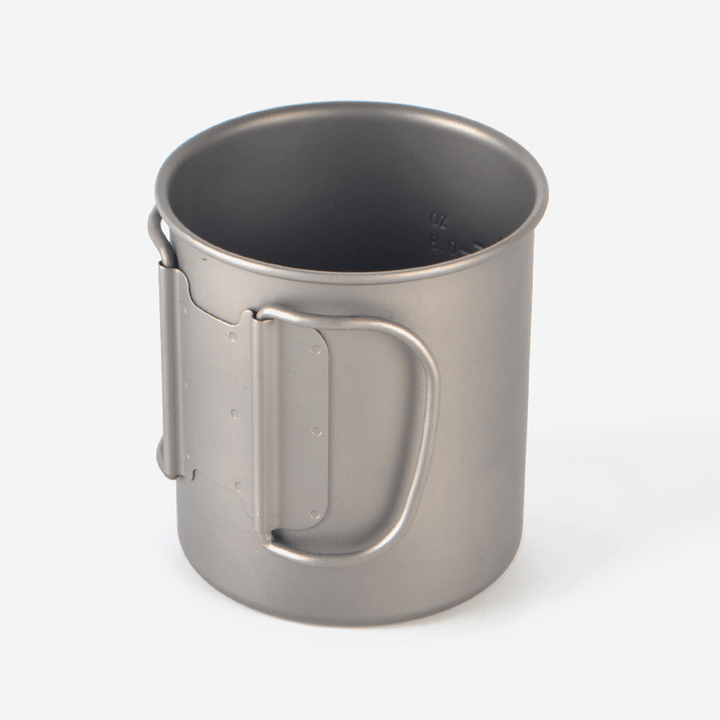 Campleader 375Ml Folding Cup Titanium Portable Drinking Water Mug Outdoor Camping Picnic BBQ Tableware