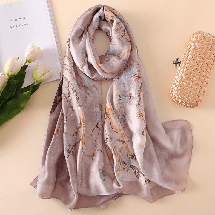 Fashionable Women'S Simple Printed Thin Silk Scarf