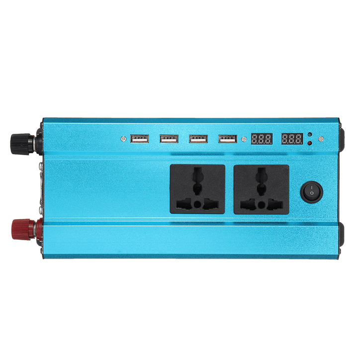 4000W 12V/24V DC to 110V/220V AC Solar Power Inverter LED Modified Sine Wave Converter Blue - MRSLM