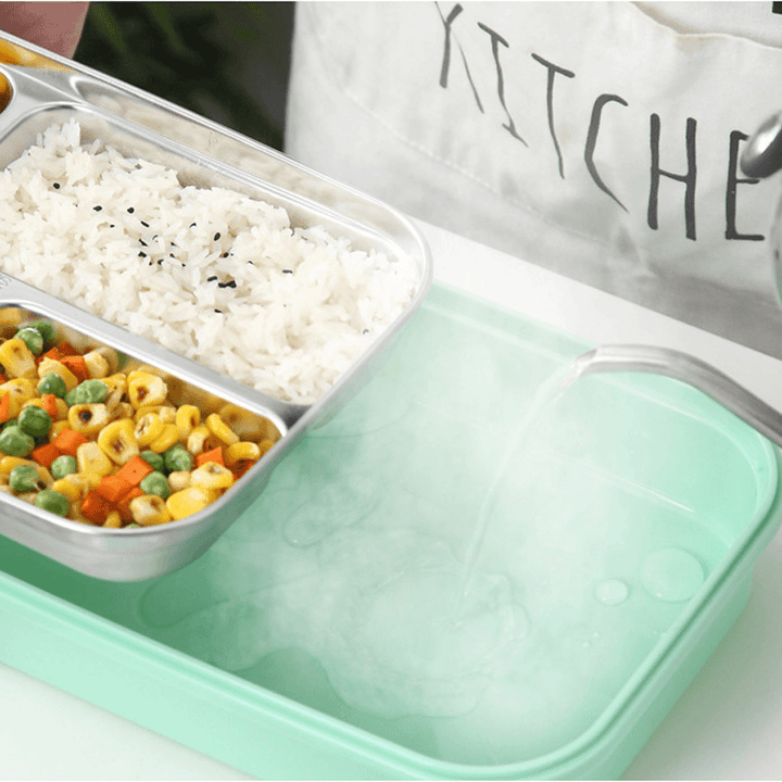 304 Stainless Steel Insulated Bento Lunch Box Leak-Proof with 4 Compartments for Outdoor Camping Picnic