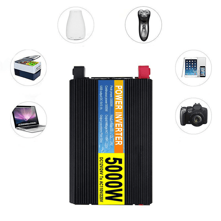 5000W Car Power Pure Sine Wave Car Inverter DC 12V/24V to AC220V~240V