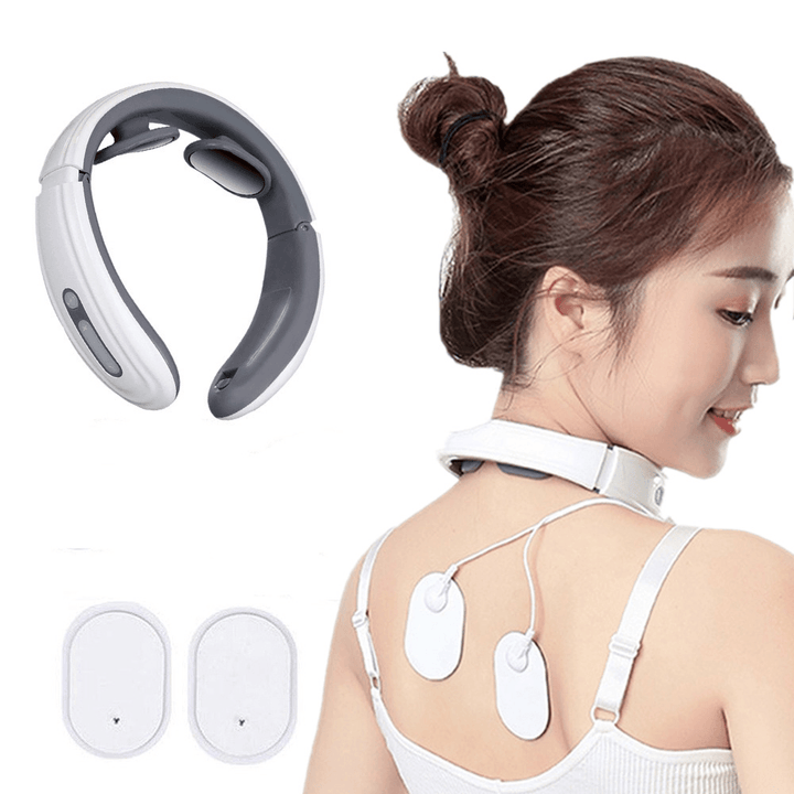 JT-500 Electric Pulse Neck Massager Far Infrared Heating Cervical Vertebra Treatment Pain Relief Tool Health Care Relaxation Electric Massager