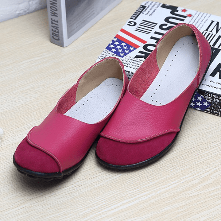 Soft Comfy Slip on Pattern Match Casual Flat Shoes