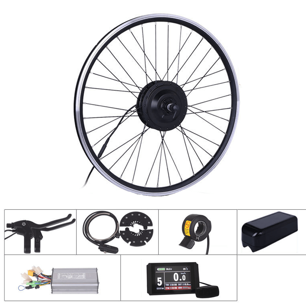 27.5Inch 350W 36V Rear Wheel Hub Motor Set with PAS Sensor Brake Throttle LCD Display Controller Box E-Bike Conversion Kit