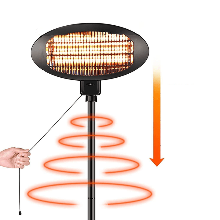 Outdoor Patio Electric Heater 3-Modes Winter Heaters with Overheat Protection for Camping Courtyard Garage 1500W/2000W